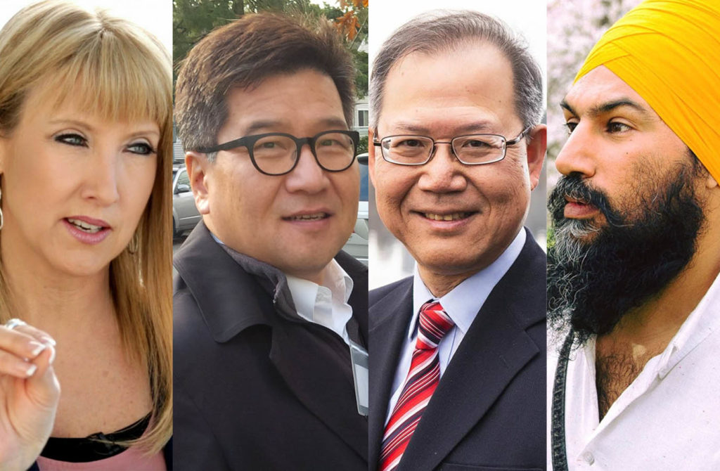 Burnaby South by-election candidates: Thompson, Shin, Lee and Singh.