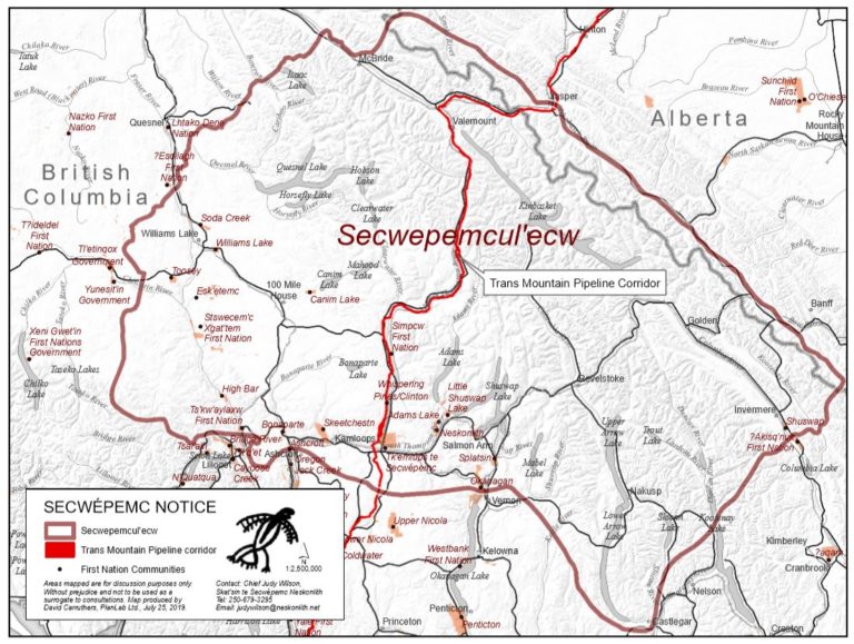 Secwepemc map Trans Mountain