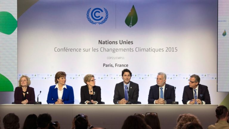 Trudeau and Premiers at Paris climate summit