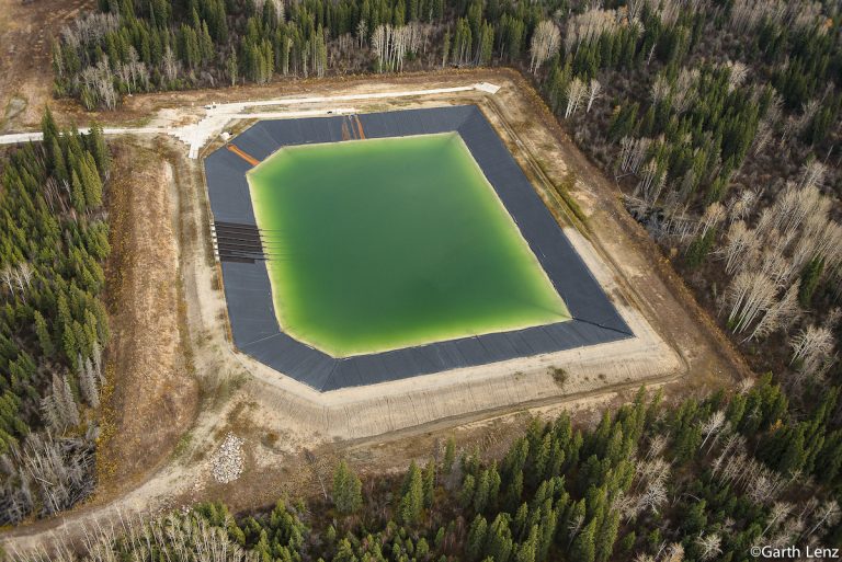 Fracking waste storage pond